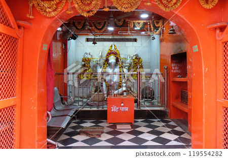 Hindu goddess Ganesha altar in the Temple in Pushkar, Rajasthan, India 119554282