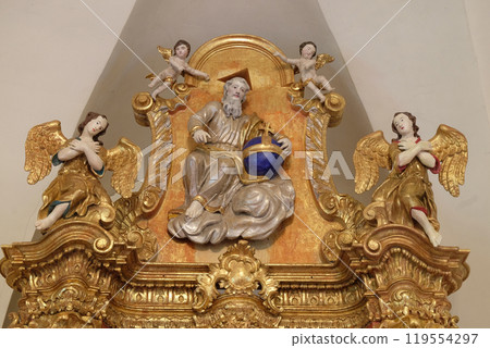 God the Father on the main altar in chapel of Saint Roch in Zagreb, Croatia 119554297