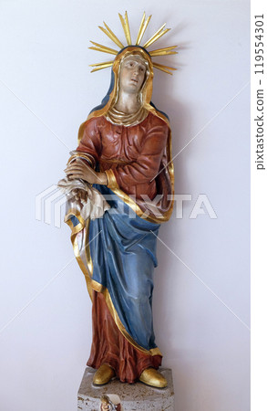 Virgin Mary, church of St. John in Piflas, Germany Virgin Mary, church of St. John in Piflas, Germany 119554301
