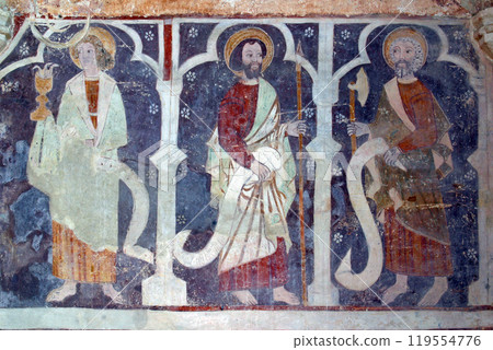 Fresco at Our Lady of the Mountain Church in Lobor, Croatia 119554776