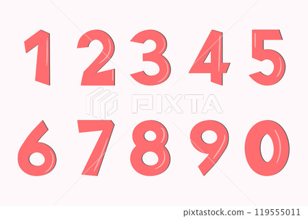 Set of colorful numbers. Vector illustration. Template elements for greeting card, web design. Mathematics educational children game 119555011