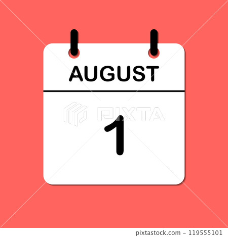 August 1. Daily Calendar icon for design. Simple design for business brochure, flyer, print media, advertisement. Easily editable 119555101