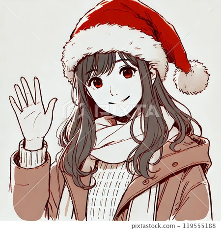 A woman in Santa Clothing 119555188