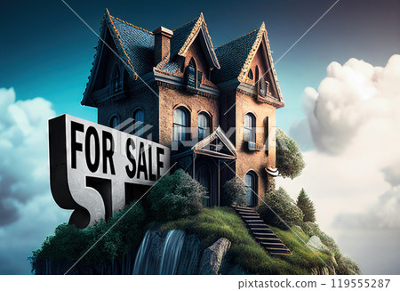 For Sale: House on a Hill - Generative AI 119555287