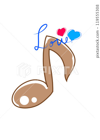 Valentine's Day version of the musical notes Valentine's Day version of the musical notes 119555308
