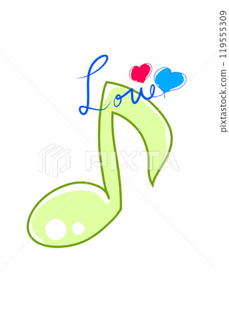 Valentine's Day version of the musical notes Valentine's Day version of the musical notes 119555309
