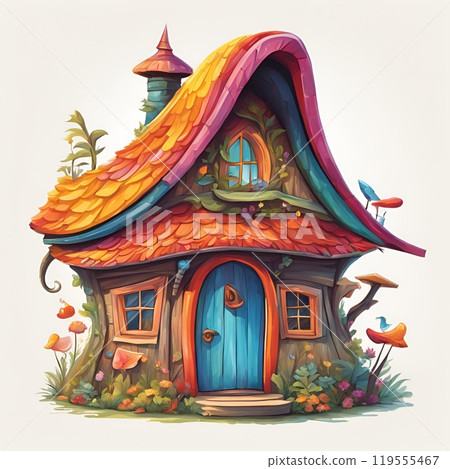 cartoon fantasy hut 119555467