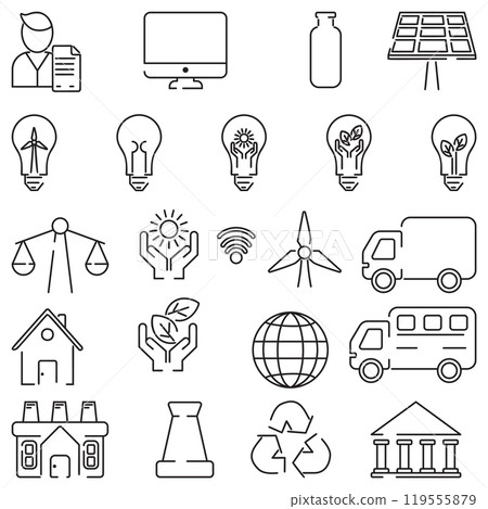 ESG Renewable energy elements set 119555879