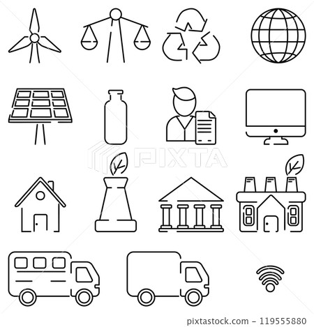 ESG Renewable energy elements set 119555880