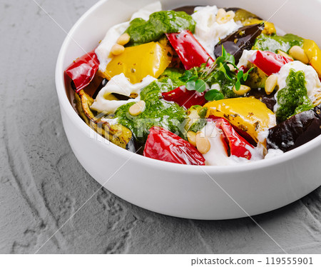 Fresh mediterranean vegetable salad bowl 119555901