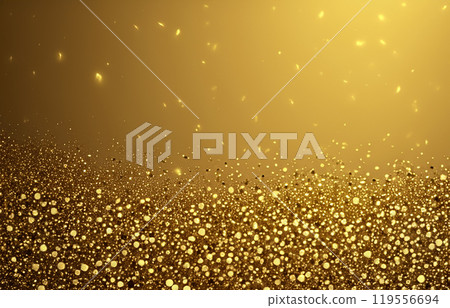A luxurious abstract glitter background material in gold that can be used for auspicious occasions such as Christmas and weddings 119556694