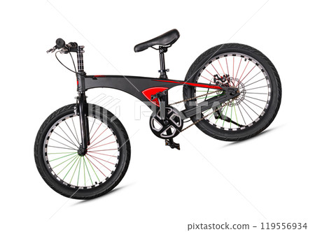 Black and red bmx bike on white background 119556934