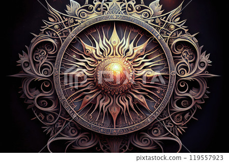 The Radiant One - occult sign of the sun- Generative AI 119557923