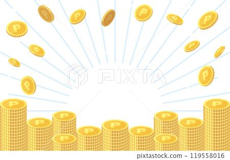 點硬幣堆積影像的向量圖素材 119558016