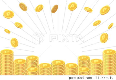 點硬幣堆積影像的向量圖素材 119558019