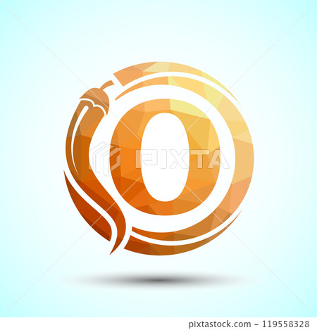 English Alphabet With Red Chili Logo Design. Low Poly Graphic Alphabet Symbol For Corporate Business 119558328