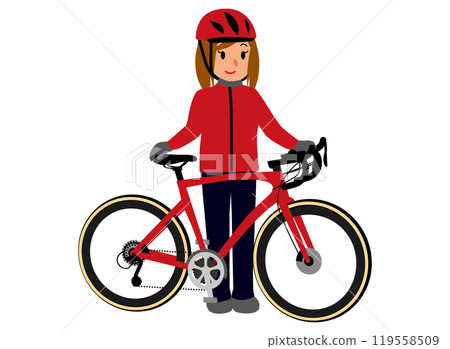 Sports girls riding road bikes in various positions and wearing various outfits 04 Sports girls riding road bikes in various positions and wearing various outfits 04 119558509