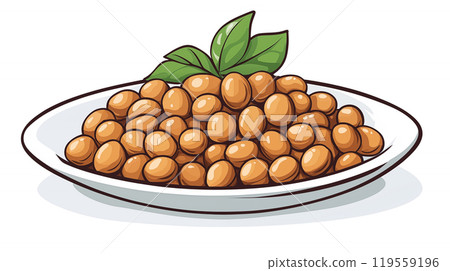 卡通黄豆插画素材 119559196