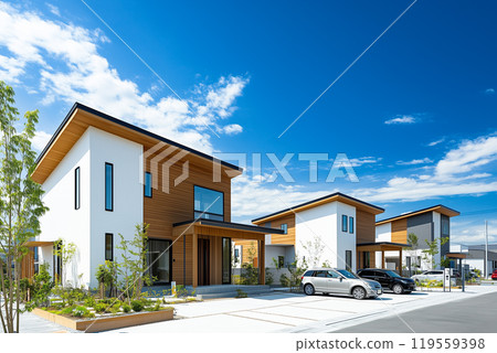 Modern house street Modern house street 119559398