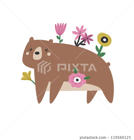 Adorable Vector Bear. Cute Woodland Wildlife Illustration for Design and Art. Adorable Vector Bear. Cute Woodland Wildlife Illustration for Design and Art. 119560125