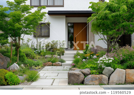 Image of a modern house and plants 119560529