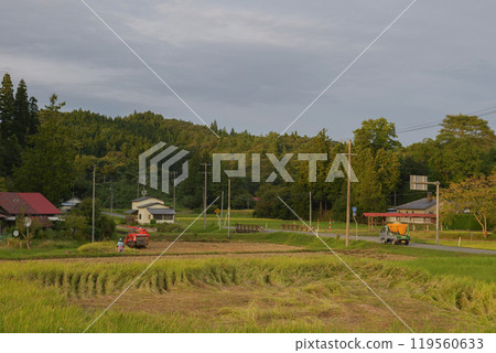 Autumn harvest in the mountain villages: Japanese rural scenery Autumn harvest in the mountain villages: Japanese rural scenery 119560633
