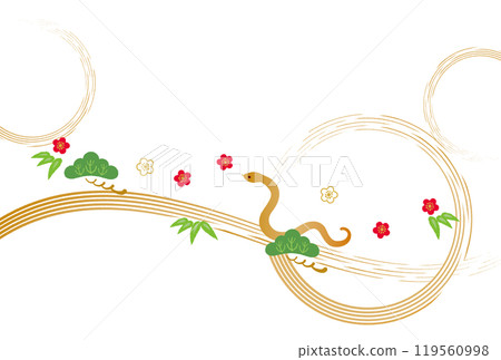 Year of the Snake - New Year's card template - 3 vector 119560998