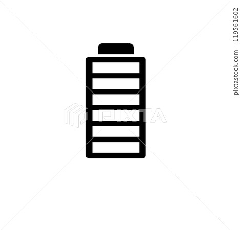 Alkaline Battery, Fully Charged Solid Flat Vector Icon Isolated on White Background Alkaline Battery, Fully Charged Solid Flat Vector Icon Isolated on White Background 119561602