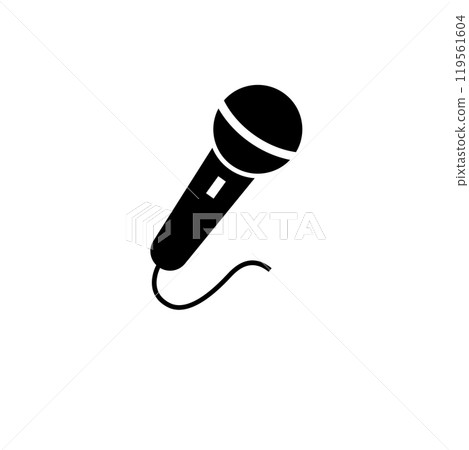 Karaoke Microphone, Sing, Music Solid Flat Vector Icon Isolated on White Background 119561604