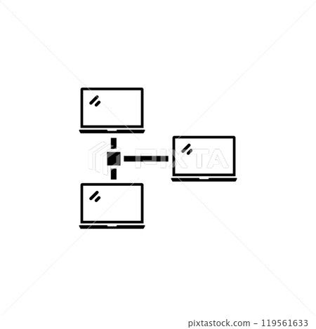 Local Computer Network, Lan Connect Solid Flat Vector Icon Isolated on White Background Local Computer Network, Lan Connect Solid Flat Vector Icon Isolated on White Background 119561633