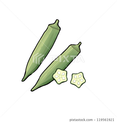 Okra in line Okra in line 119561921