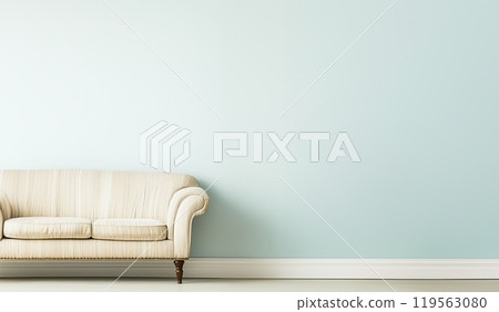 Light blue wall with sofa and copy space Light blue wall with sofa and copy space 119563080