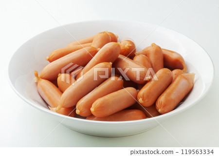 Vienna sausage before cooking 119563334