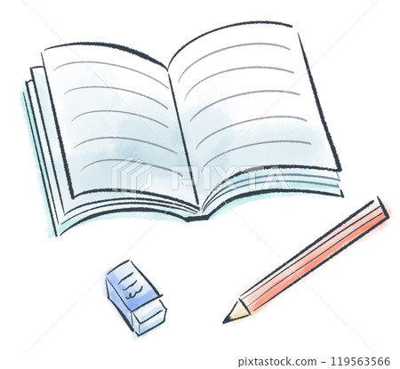 筆記本鉛筆文具插圖 筆記本鉛筆文具插圖 119563566