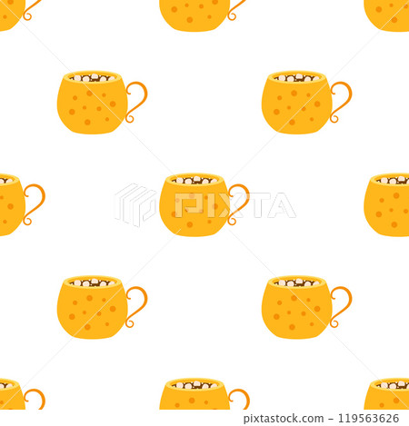 warm drink cup seamless pattern 119563626