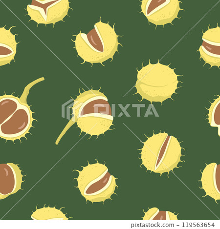 Hand drawn chestnuts seamless pattern Hand drawn chestnuts seamless pattern 119563654