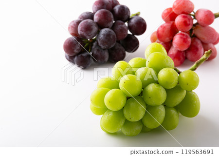 Three types of fresh grapes Three types of fresh grapes 119563691