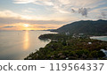 Epic sunset scene on Haad Rin, Koh Phangan island 119564337
