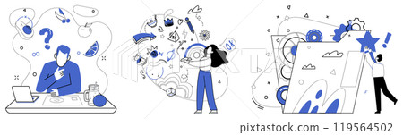 Risk management vector illustration. Decision-making in business is puzzle where risk management is key to solving complexity Economic challenges are dragons vanquished by courageous knight Risk management vector illustration. Decision-making in business is puzzle where risk management is key to solving complexity Economic challenges are dragons vanquished by courageous knight 119564502