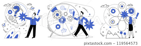 Risk management vector illustration. In grand theater business, risky performances require meticulous risk management script Planning is shield protecting businesses from stormy weather economic risks Risk management vector illustration. In grand theater business, risky performances require meticulous risk management script Planning is shield protecting businesses from stormy weather economic risks 119564573