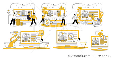 Online banking vector illustration. Navigate digital currents finance with ease through channels online banking is heartbeat financial transactions in vast realm cyberspace Online banking vector illustration. Navigate digital currents finance with ease through channels online banking is heartbeat financial transactions in vast realm cyberspace 119564579