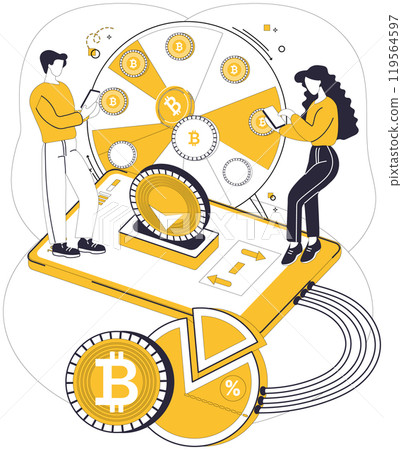 Cryptocurrency investment vector illustration. Embrace cryptocurrency investment concept to boost financial strategy Bitcoin, digital currency pioneer, continues to redefine economic landscapes Cryptocurrency investment vector illustration. Embrace cryptocurrency investment concept to boost financial strategy Bitcoin, digital currency pioneer, continues to redefine economic landscapes 119564597