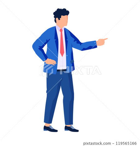 Businessman standing and looking away. Man in business suit points with hand. Office employee, entrepreneur, manager isolated on white. Business boss stands in calm pose with hands gesturing Businessman standing and looking away. Man in business suit points with hand. Office employee, entrepreneur, manager isolated on white. Business boss stands in calm pose with hands gesturing 119565166
