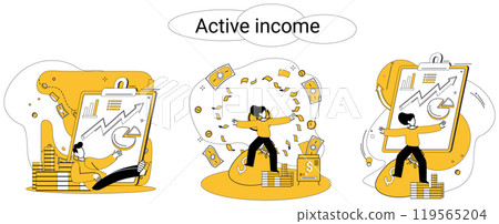 Income vector illustration. Budgeting is roadmap guiding expedition through terrain income Fund management is compass steering ship through financial waters Income conceptually weaves fabric economic Income vector illustration. Budgeting is roadmap guiding expedition through terrain income Fund management is compass steering ship through financial waters Income conceptually weaves fabric economic 119565204