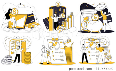 Money management vector illustration. In technological symphony, money management is melodic note financial prosperity Examining financial health is akin to peering into crystal ball economic fortune 119565280