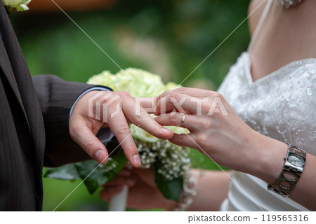 The Wedding Ceremony A Beautifully Significant Ring Exchange Moment to Cherish Forever The Wedding Ceremony A Beautifully Significant Ring Exchange Moment to Cherish Forever 119565316