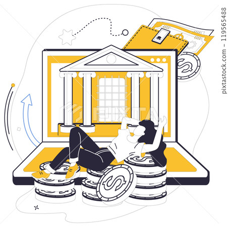 Mobile banking vector illustration. Digital wallets twirl in ballet mobile banking, securing heartbeat financial transactions E businesses thrive in vibrant garden mobile banking, where transactions 119565488