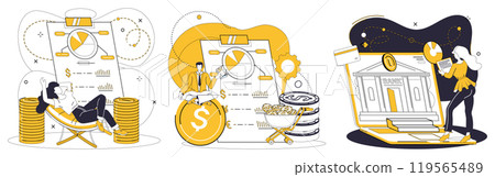 Mobile banking vector illustration. Conduct your financial symphony with precision through strings mobile banking Embrace digital evolution as mobile banking becomes backbone e business 119565489