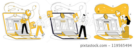 Mobile banking vector illustration. Economy and technology converge in seamless ballet mobile banking transactions Mobile banking, technological backbone digital economys financial infrastructure Mobile banking vector illustration. Economy and technology converge in seamless ballet mobile banking transactions Mobile banking, technological backbone digital economys financial infrastructure 119565494