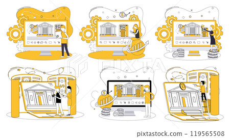 Mobile banking vector illustration. The symphony financial transactions plays harmoniously in digital orchestra mobile banking Digital wallets twirl in ballet mobile banking, securing heartbeat Mobile banking vector illustration. The symphony financial transactions plays harmoniously in digital orchestra mobile banking Digital wallets twirl in ballet mobile banking, securing heartbeat 119565508